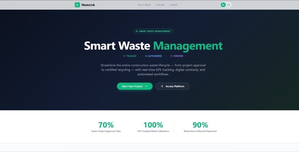 Wastelink public site — Smart Waste Management